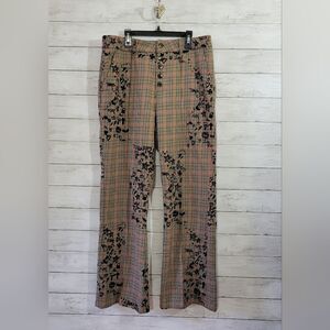 VILAGALLO Check Plaid Embroidered Limited Edition Music Rock Festival Pant Sz 42